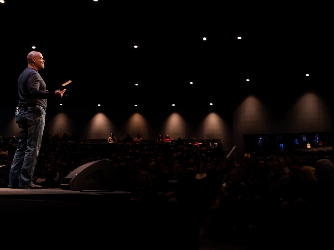 person speaking confidently on stage
