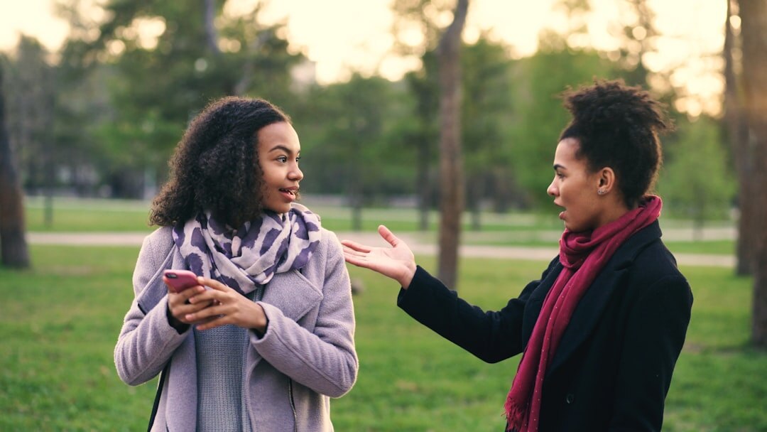 friends chatting outdoors